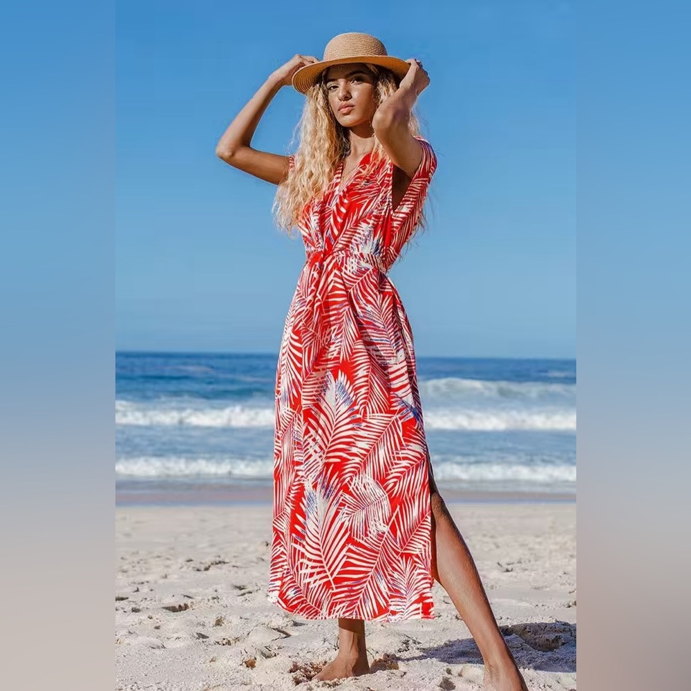 Cupshe Emmy Leafy Wrap Dress